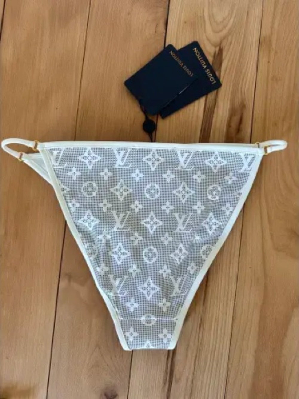 Louis Vuitton White Monogram Mesh Bikini Brief - Picture 2 of 4